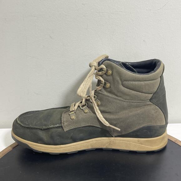 Chaco Boots Mens Size 9.5 Green Olive Gray‎ Suede Leather Hiking Outdoor Shoes - Picture 6 of 11